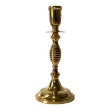 Elegant Vintage Ribbed Brass Taper Candlestick Holder 7.5&quot; - Classic Decor - £8.21 GBP