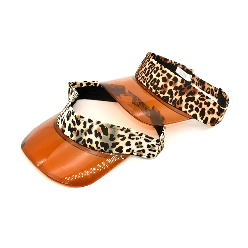 Summer Sunshade Hat Women&#39;S Empty Top Leopard Print Duck Tongue Hat Adjustable - £11.94 GBP