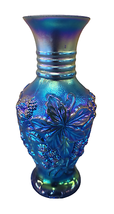 Fenton Favrene Blue Glass Vase - 6.5&quot; Tall - 3&quot; Wide - Broken Base - £63.01 GBP