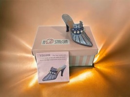 Nostalgia If The Shoe Fits Miniature Shoe Silk Mule Faux Pearls VR109R - $11.26