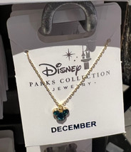 Disney Parks Mickey Mouse Faux Zircon December Birthstone Necklace Gold Color