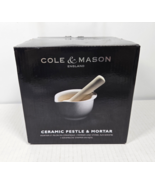 Cole &amp; Mason England Ceramic Pestle Mortar 14cm 5.5&quot; UNUSED in OPEN BOX - $24.95