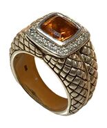 SCOTT KAY  CITRINE DIAMOND RING BRAIDED AUTHENTIC  Sz 7 AUTHENTIC RARE - $543.38