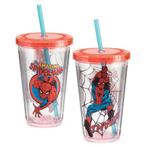 The Amazing Spider-Man Swinging 18 oz Clear Acrylic Travel Mug Cup NEW UNUSED - £6.87 GBP