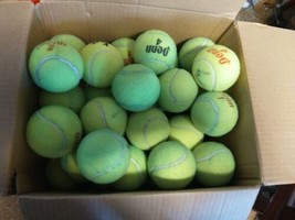 Lot Of 60 Penn Tennis Balls  Good Used Condition , Most Pretty Hard - $49.50