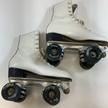 Vintage Pacer Crown White Leather Roller Skates Womens Derby Retro size 8-9 - $32.71