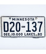 1980 United States Minnesota Lakes Dealer License Plate D20-137 - $18.80