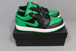 NEW Men&#39;s NIKE AIR JORDAN 1 Low Sneakers Black / Lucky Green 55358 065 - $128.69