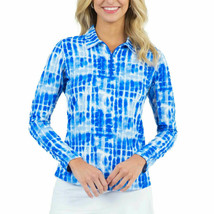 Nwt Ladies Ibkul Rue Royal Blue Long Sleeve Polo Golf Shirt Sizes L &amp; Xl - £50.95 GBP