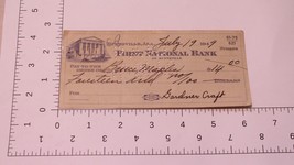 Vintage First National Bank Check July 19 1949 - £3.94 GBP