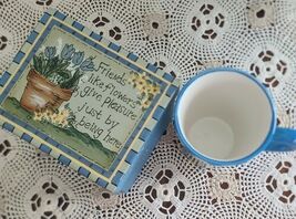 Friends Like Flowers Give Pleasure... Coffee Mug w/Decorative Box ~ Cera... - $30.00