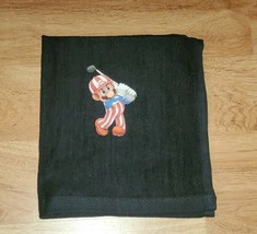 Super Mario USA Golf Sport Towel 16x18 Black - £12.59 GBP