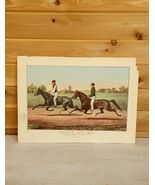 Vintage 1957 Currier &amp; Ives Lithograph Tacony and Mac Horses Calendar De... - €42,93 EUR