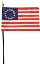 Betsy Ross - 4&quot;X6&quot; Stick Flag - £2.70 GBP