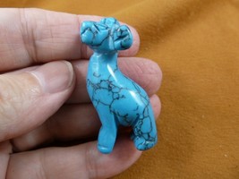 (Y-GIR-ST-560) blue GIRAFFE giraffes stone carving FIGURINE gemstone gir... - $14.01