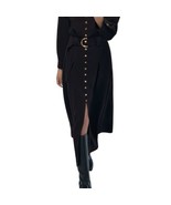 ZARA LARGE BELTED MIDI SHIRT DRESS FRONT BUTTONS BLACK REF: 8726 934 - £57.15 GBP
