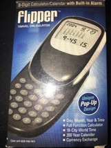 FLIPPER 8 digit CALCULATOR w ALARM 200 yr CALENDAR CR2025 Battery Incl RARE - £23.19 GBP