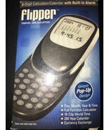 FLIPPER 8 digit CALCULATOR w ALARM 200 yr CALENDAR CR2025 Battery Incl RARE - $29.47
