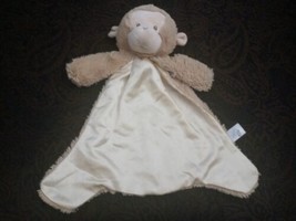 Baby Gund Monkey  Snuggle Blanket 4048164 Tan Plush Satin Lovey  - £31.65 GBP