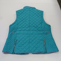 Back in the Saddle Women's 1X Turquoise Quilted Riding Vest Fleece Lined Pockets image 15