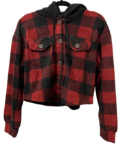 Hippie Rose Women Small Plaid Button Sweater Top Shirt Buffalo Red Black... - $4.90