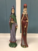 Vtg Dillards 2 Of 3 Wisemen 1993 Hand Painted Porcelain 10&quot; Kings Slim Figures - £14.78 GBP