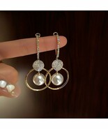 Oversized White Pearl Drop Earrings for Women - $13.58 CAD