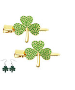 Crystal shamrock clover hair clips - €11,95 EUR