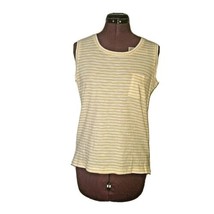 Madewell Tank Top Turkish Saffron Women Pocket Size Small Sandberg Stripe - £29.58 GBP