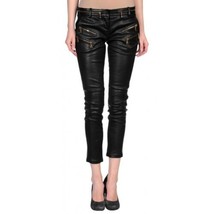 Leather Pants Leggings Skinny Waist Size Ladies Women Stretch Womens Black 26 - $111.16