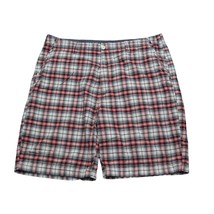 Nautica Shorts Mens 38 Multicolor Plaid Cotton High Rise Button Zip Slash Pocket - $19.68