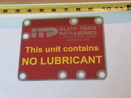 Vintage Inland Truck Parts &amp; Service &quot;No Lubricant&quot; Metal Sign, 5&quot; x 7&quot; Size - £11.83 GBP