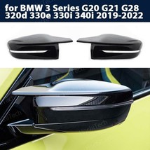 Black Wing Mirror Cover Caps For Bmw G20 G21 G28 320d 330e 330i 340i M Style  - £32.27 GBP