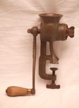 Puritan Meat Grinder Wooden Handle Kitchen Utensil Tool Vintage Pat. 189... - $39.59