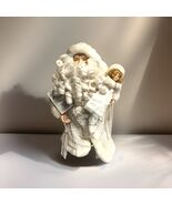 Father Christmas snow white VICTORIAN Santa  Winter figurine - $34.86 CAD