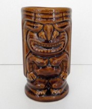 Vintage Tiki Mug Brown Hawaiian Cup 5 1/8&quot; - £11.69 GBP