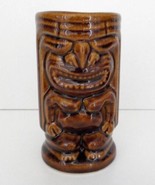 Vintage Tiki Mug Brown Hawaiian Cup 5 1/8&quot; - £11.72 GBP