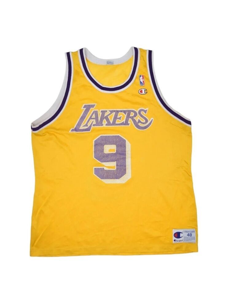 Primary image for Vintage Champion Nick Van Exel Los Angeles Lakers Jersey Mens 48 Home NBA