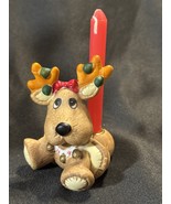Vintage Porcelain Reindeer Candle Holder by Giftco – Christmas Decor w/ Box - $19.95