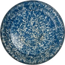 Cobalt Blue Swirled Kitchen Graniteware Vintage 18&quot; Platter Porcelain Enamelware - £37.36 GBP