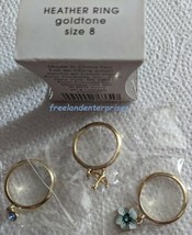 Ring Heather Three Piece Blue Stackable Ring Goldtone ~ Size 8 ~ (NEW Box 2012) - £16.03 GBP