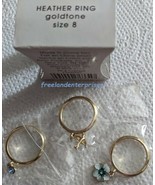 Ring Heather Three Piece Blue Stackable Ring Goldtone ~ Size 8 ~ (NEW Bo... - £15.54 GBP