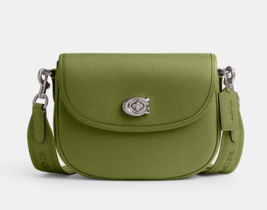 Coach Willow Saddle Bag w/ Interchangeable Leather &amp; Web Strap ~NWT~ Lime CA094 - £220.20 GBP