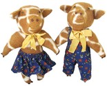 Vintage Cow Brown Plush Boy and Girl Giraffe Spot 12&quot; Stuffed Animal Set... - $24.74