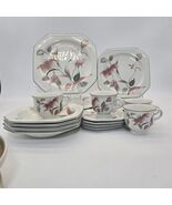 Vintage Mikasa Silk Flowers 20-Pc Dinnerware Set 1980&#39;s  Made in Japan  - $188.09