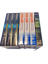 Lot of 7 Sony, Maxell and Fujifilm Blank VHS Tapes T-120 Brand New Seale... - $25.00