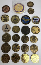 24 x Vintage Lot Masonic Freemason Coins Knights Templar Shriner Rare Coin LOOK - £78.09 GBP