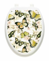 Toilet Tattoos Toilet Lid Cover  Decor Butterfly Letter  Reusable Vinyl - £18.68 GBP