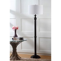 White Welcoming Floor Lamp Bronze 2-Light Reading Light with Shade Oil R... - $132.65