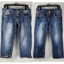 2 Pair VIGOSS The New York Capri Jeans Size 7/8 X 21 Measures 32x22.5 &amp; ... - £19.46 GBP